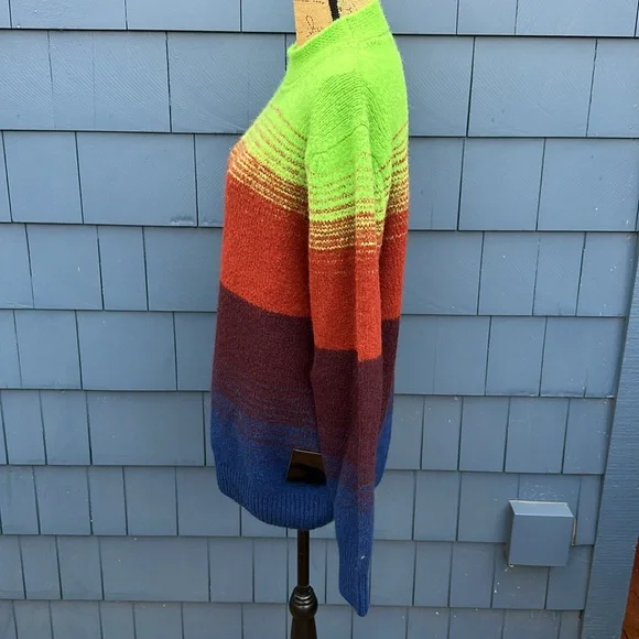 💚🧡💙Scotch & Soda alpaca blend sweater large green orange blue - Picture 9 of 13